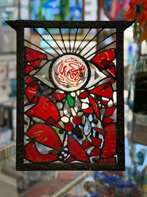 Creative abstract stained glass piece