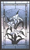 Lilies stained glass panel