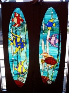 Custom stained glass installation
