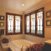 Bathroom stained glass window for privacy
