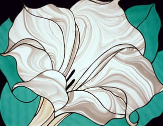 Lily stained glass panel