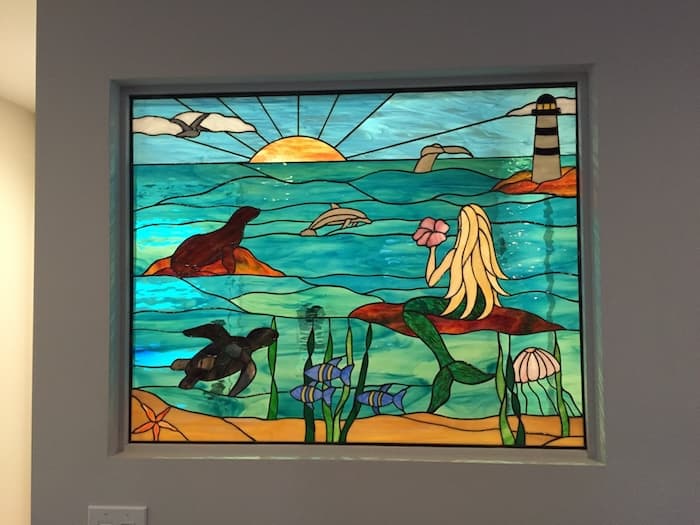 Mermaid stained glass