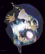 Wizard fantasy stained glass